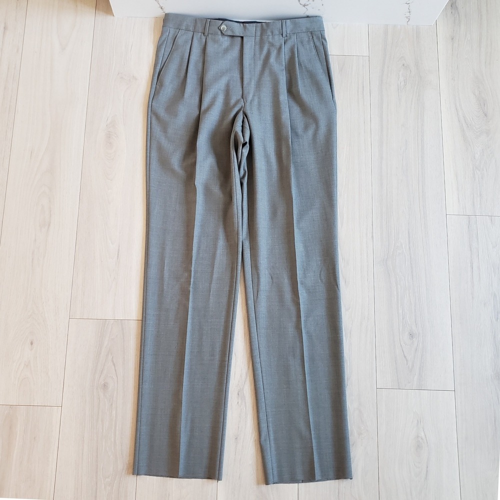 Brooks Brothers Pants Mens 36x36 Gray Wool Pleated Elite Dress Trousers‎ Office